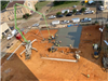 Drone View Pouring Concrete Encapsulation Parking Lot