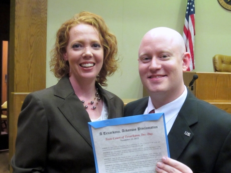 Board President, James Syler with Kristie Dempsey